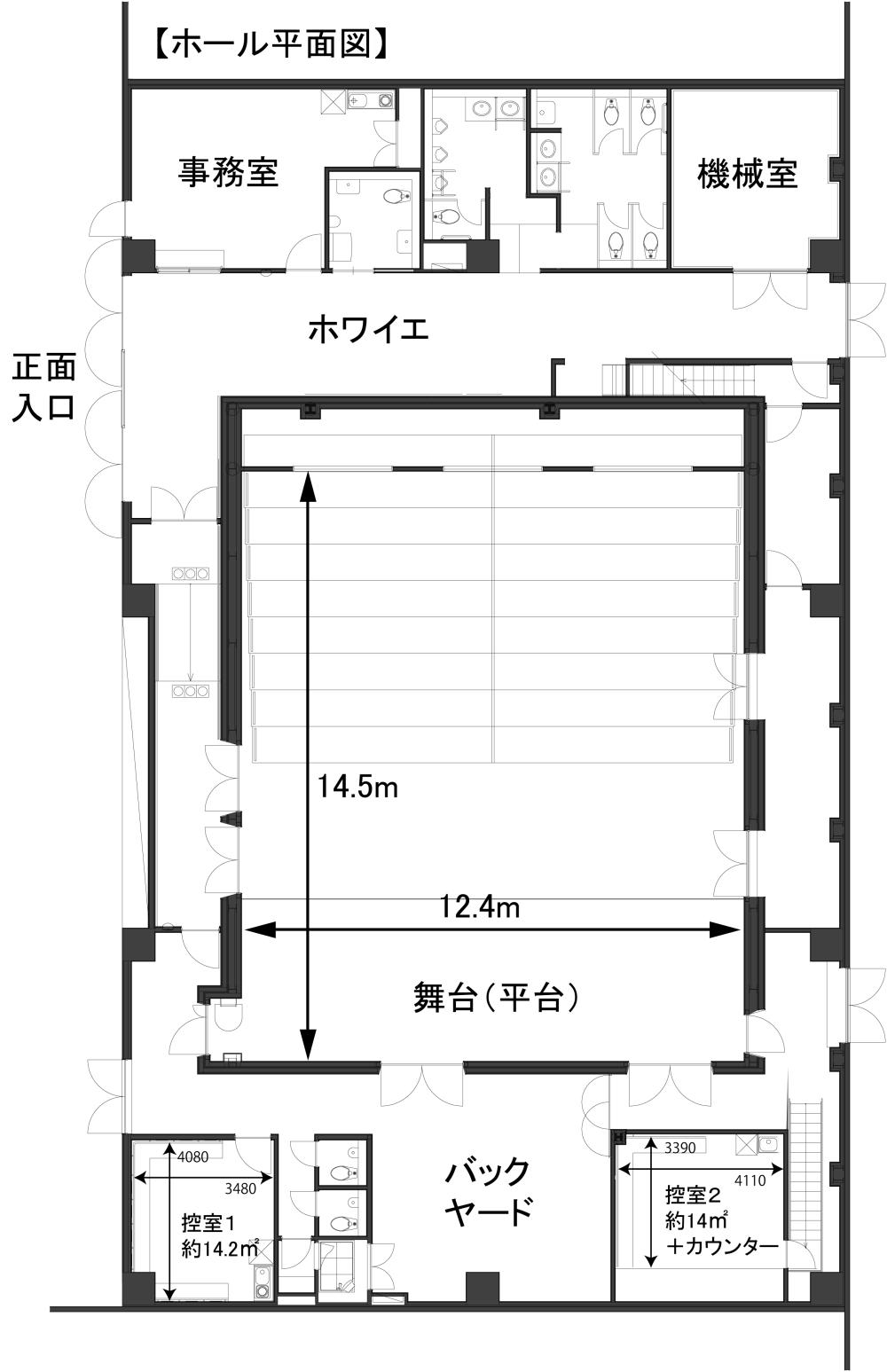 ホール全体図_ホール楽屋サイズ