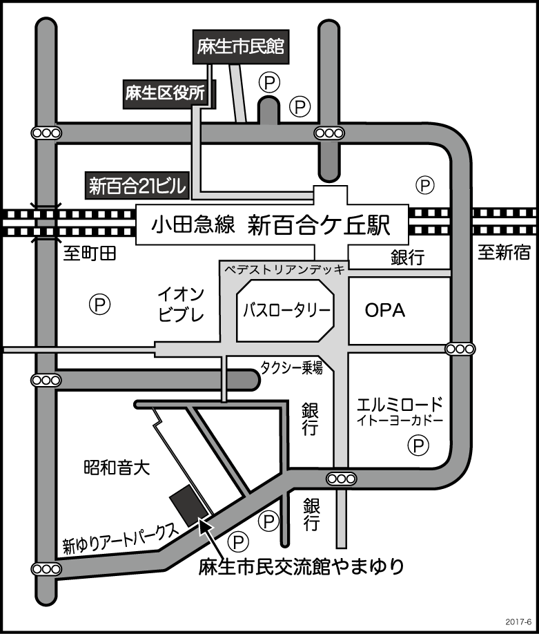 麻生市民交流館やまゆりへの地図