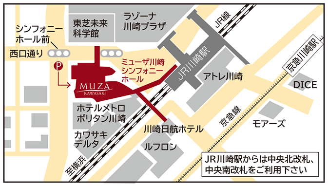 ミューザ川崎　会議室３への地図